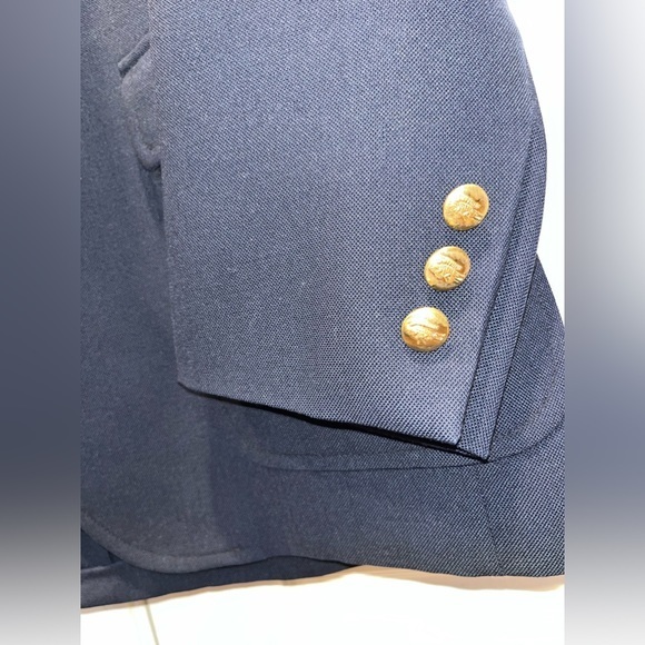 VTG Izod Lacoste Blazer Men's Blue Gold Buttons Single Breasted - Picture 2 of 12